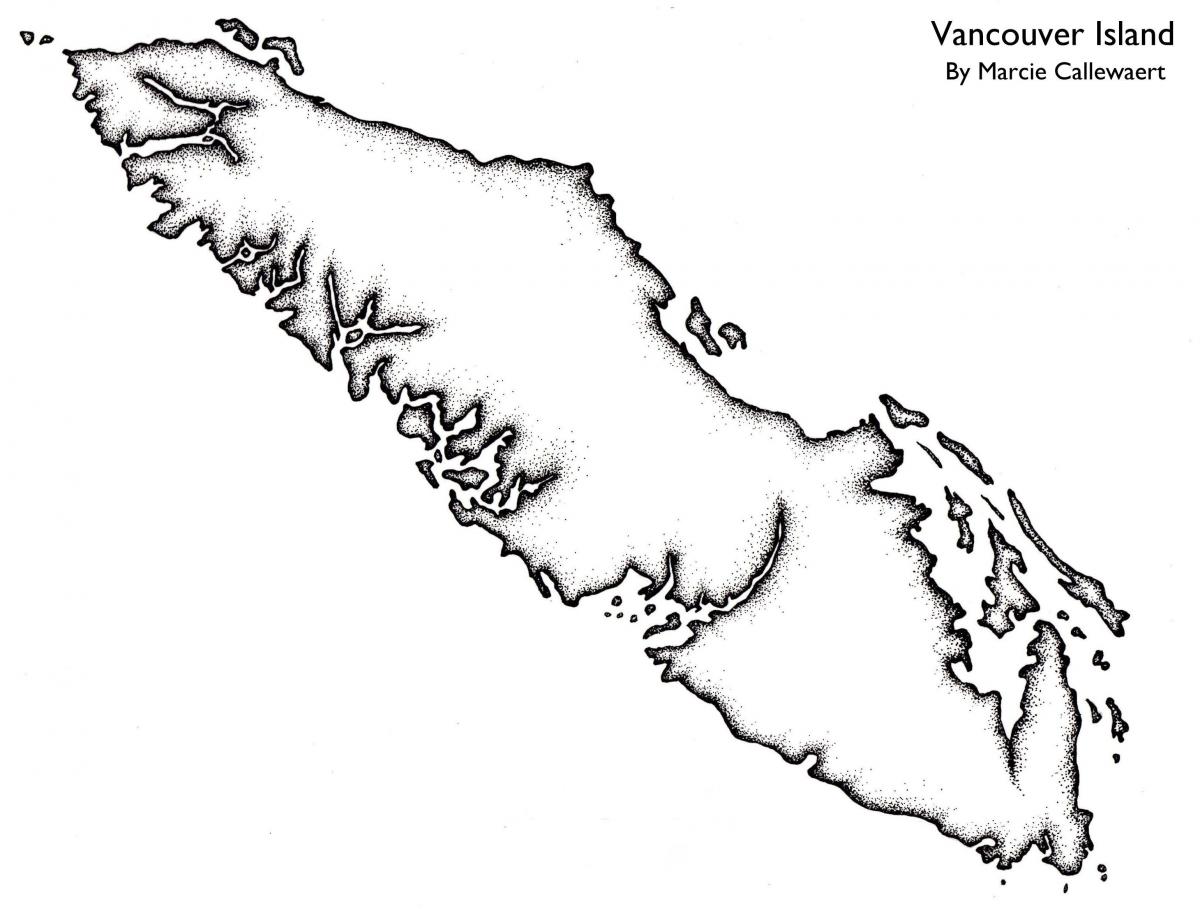 Карта острова Ванкувер начерки