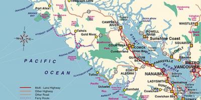 Карта острова Ванкувер кемпінг 