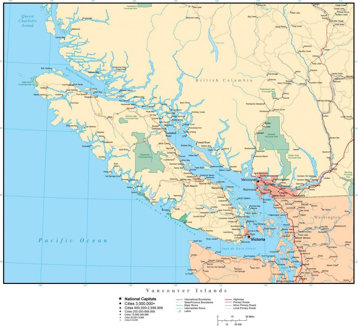 Карта Ванкувера вектор