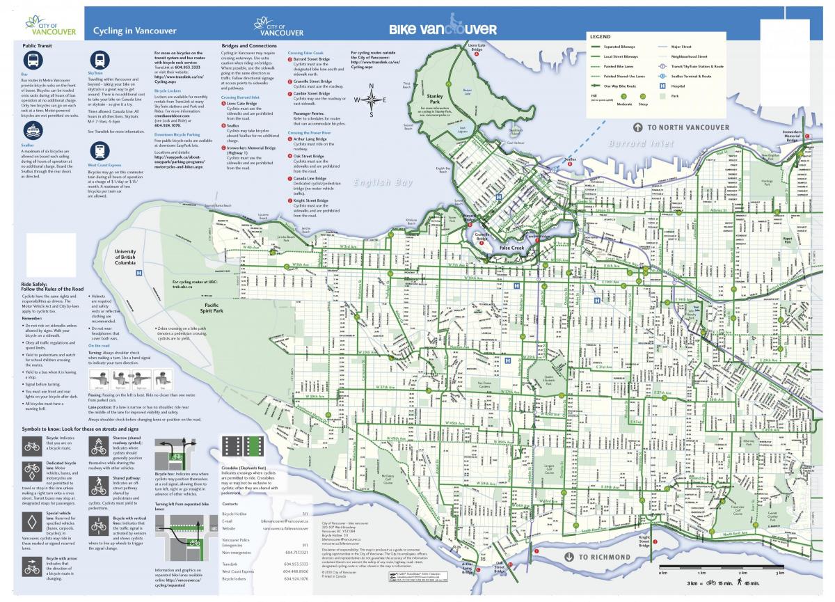 Ванкувер велодоріжку карті