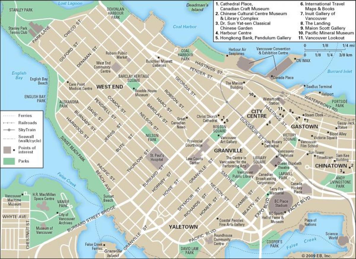 карта Уест-Енд, Ванкувер до н. е.
