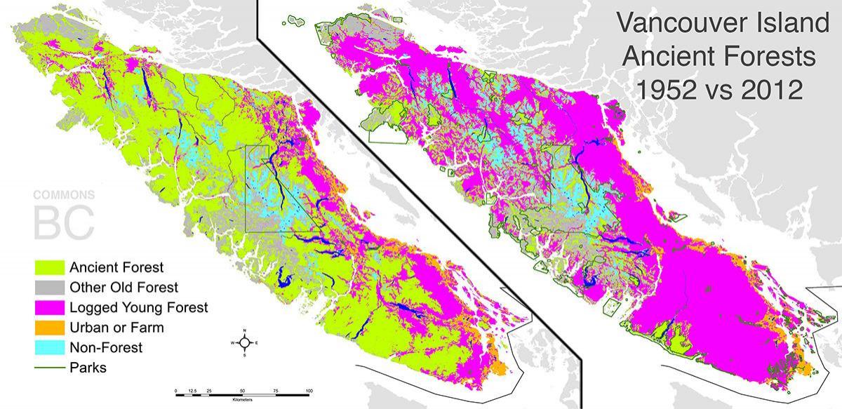 Карта острова Ванкувер корона землі