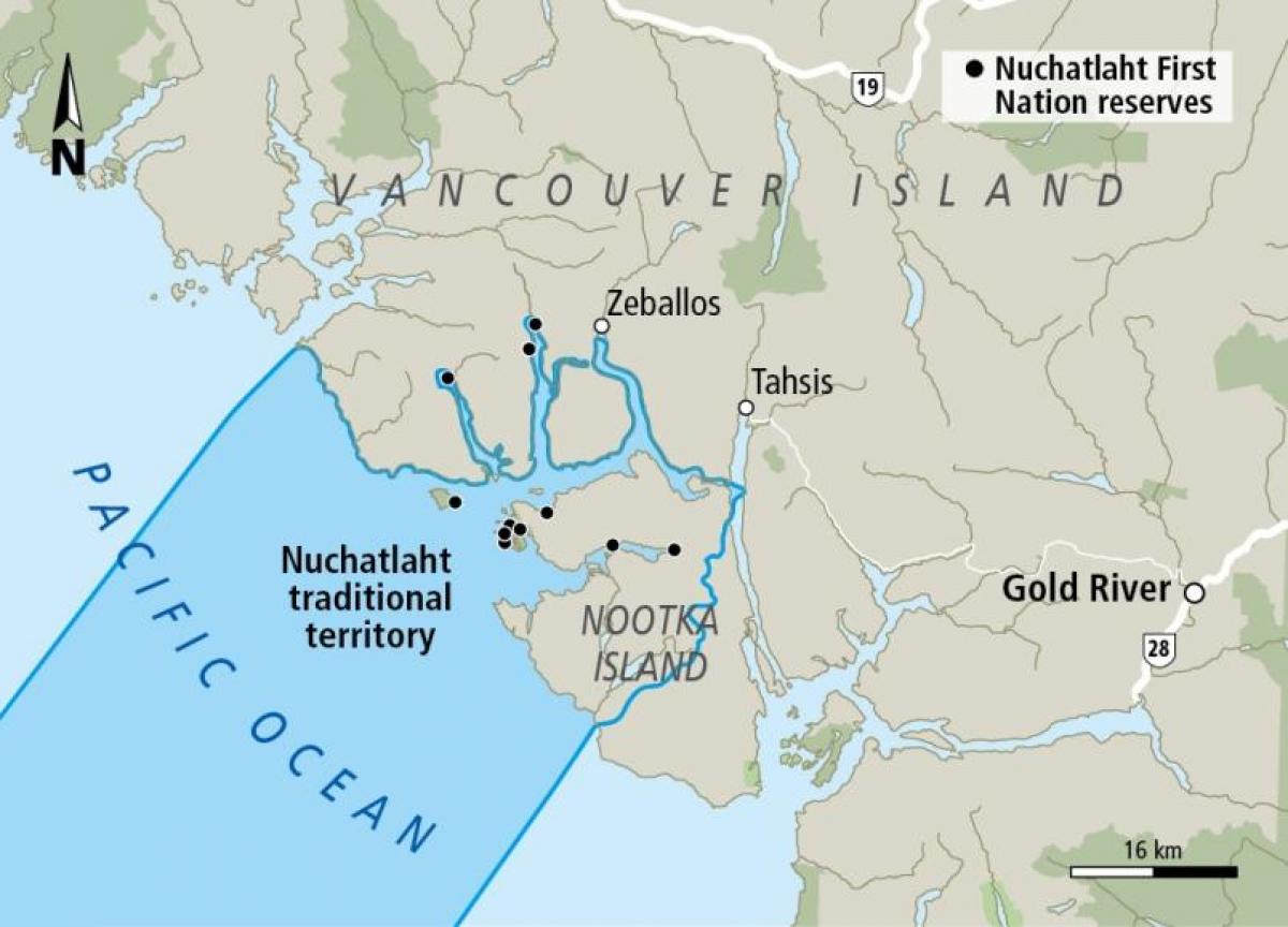 Карта острова Ванкувер перших націй