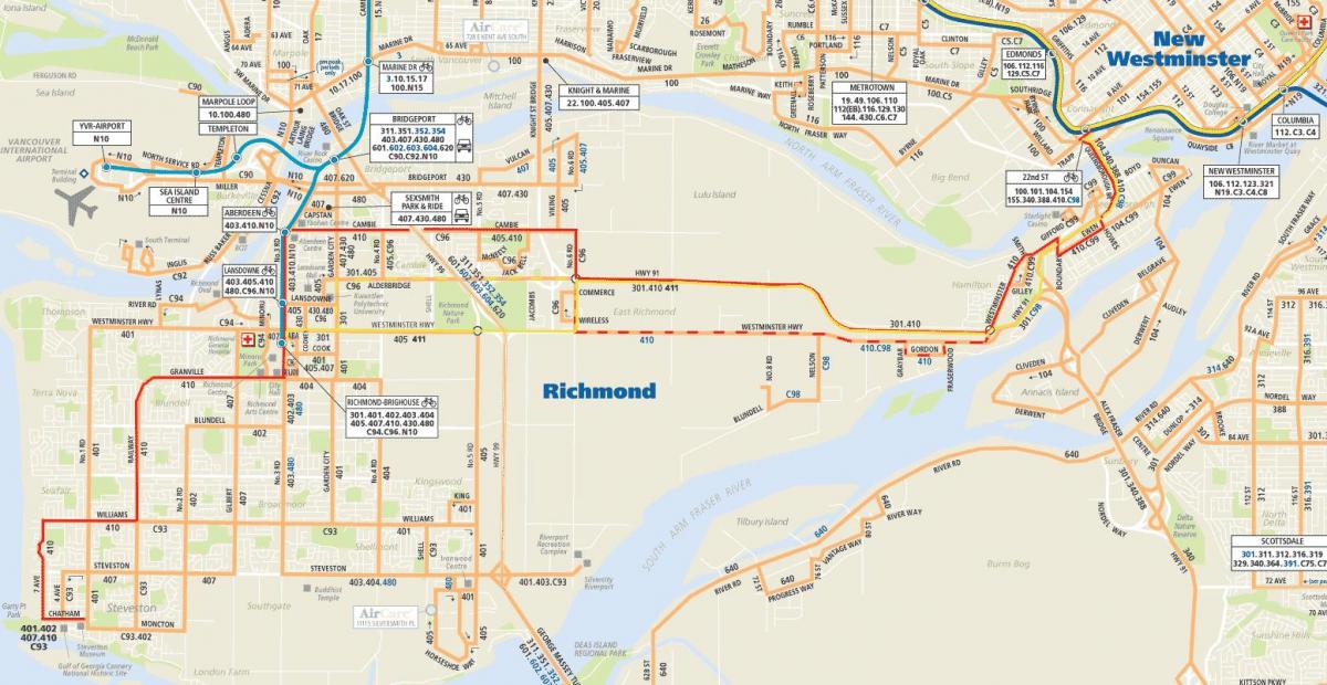 Карта Північної автобусної Ванкувер 