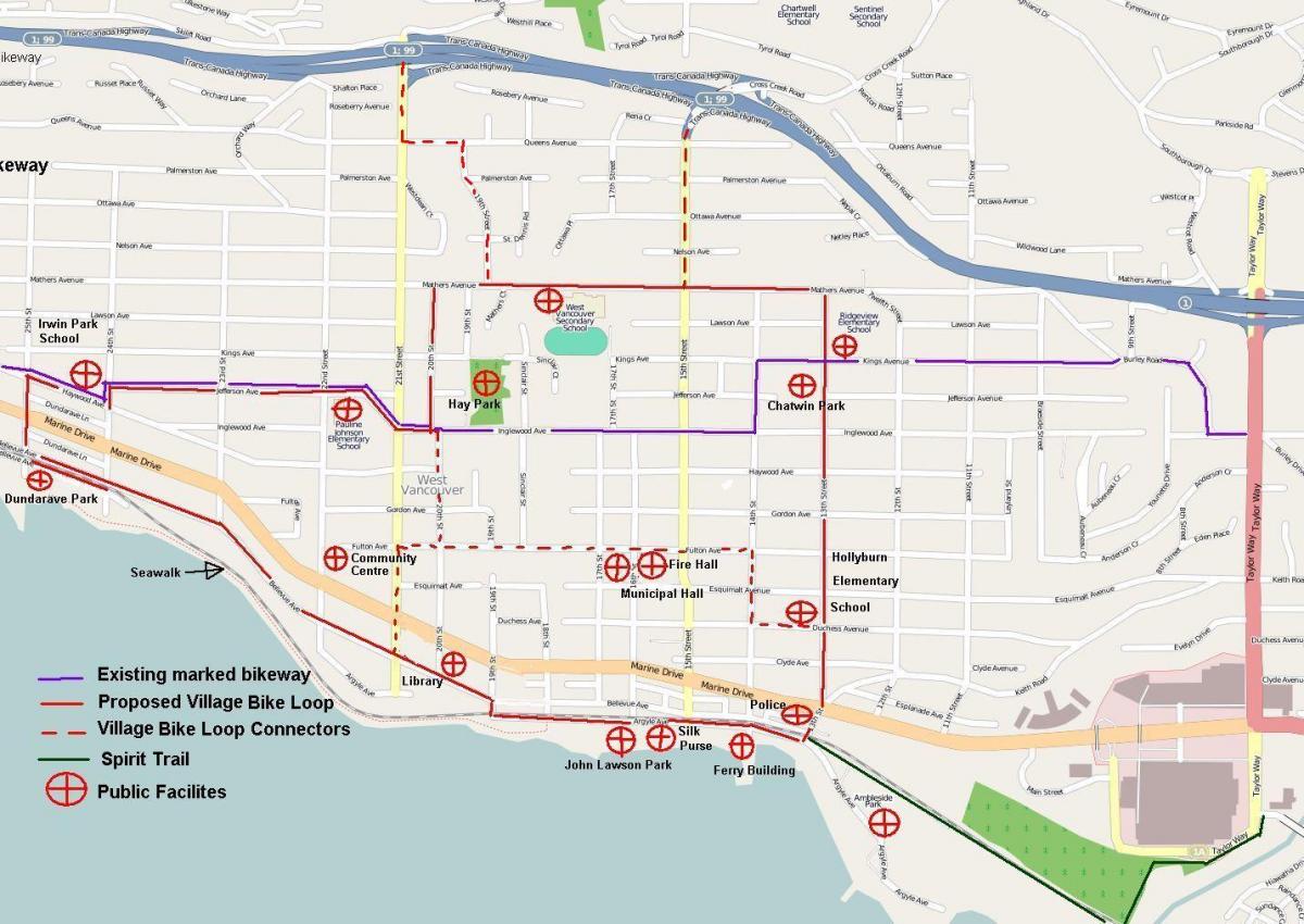 Північний Ванкувер велоспорт карті