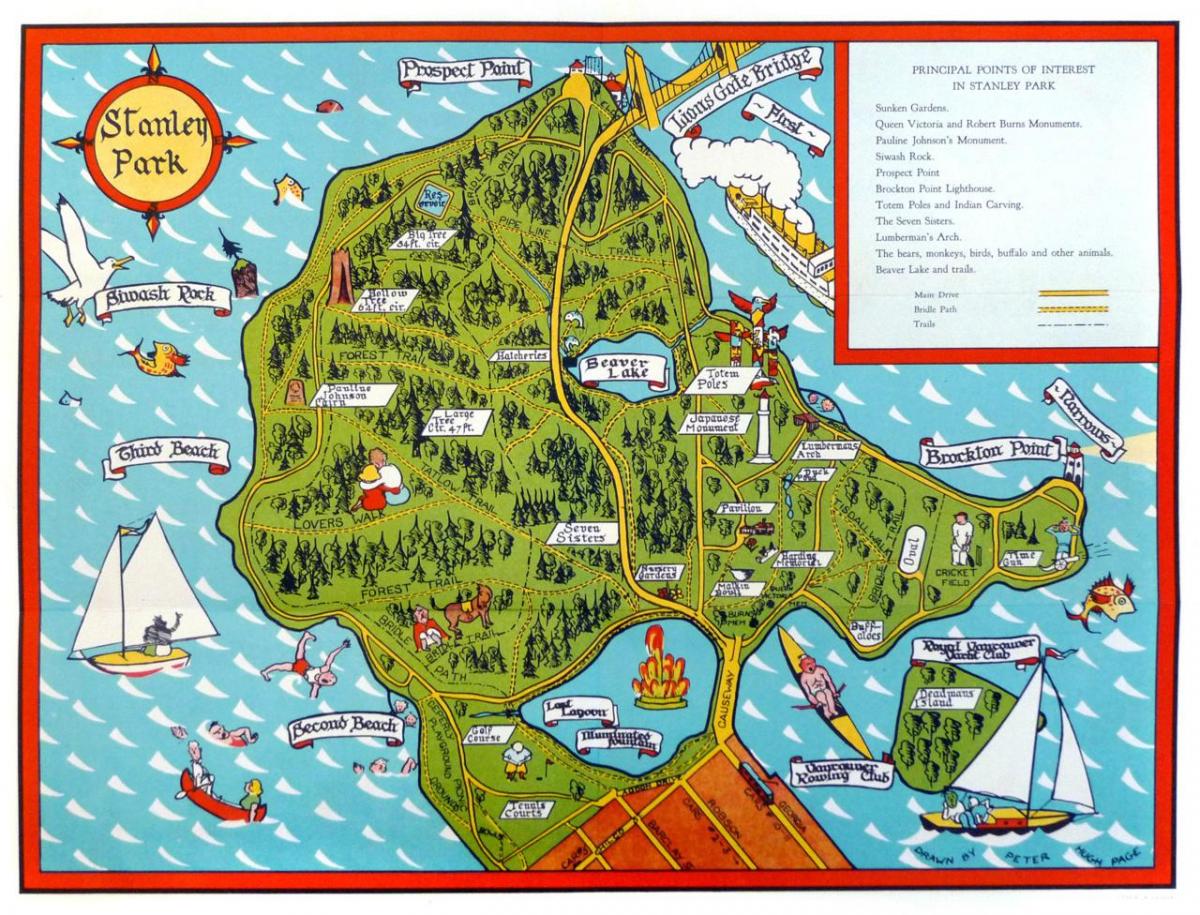 Карта парк Стенлі тотемний стовп