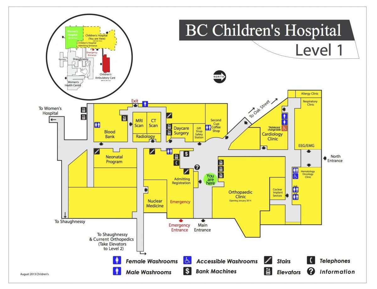 Карта дитяча лікарня Ванкувер