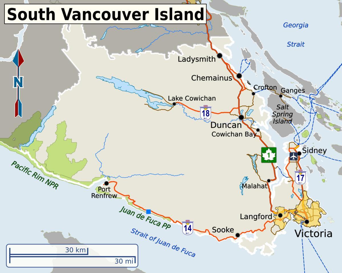 Південно-Ванкувер карта