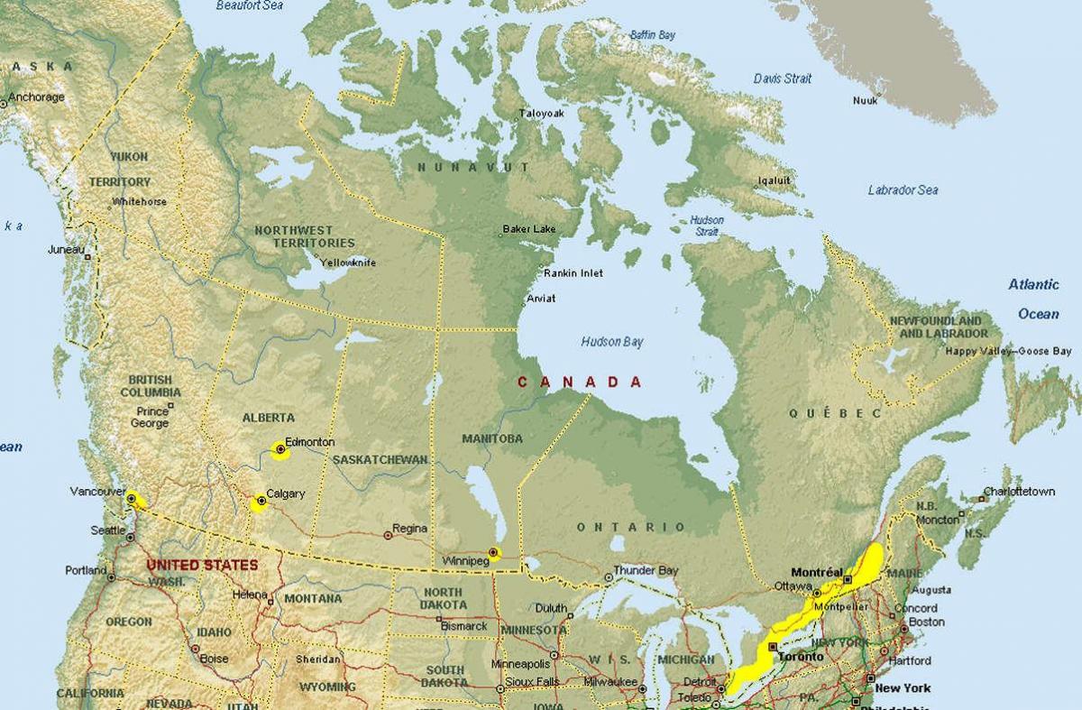 Карта перетину кордону Ванкувер