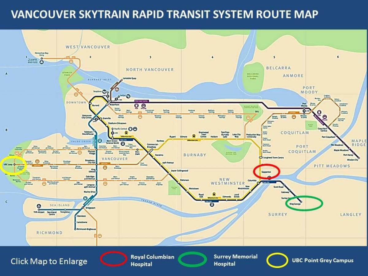 Карта метро Мейпл Рідж в Ванкувер
