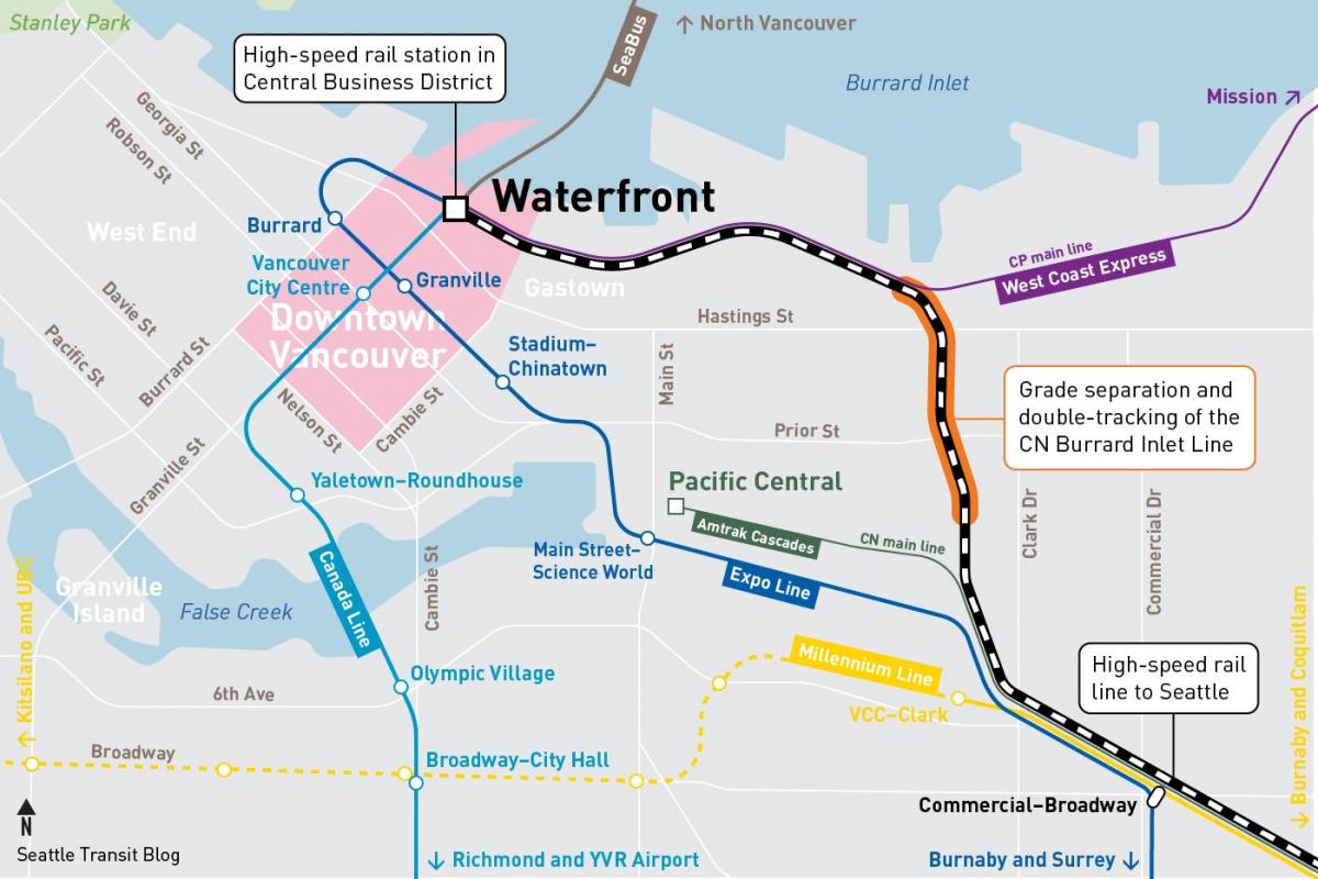 Карта водойми вокзалу Ванкувер