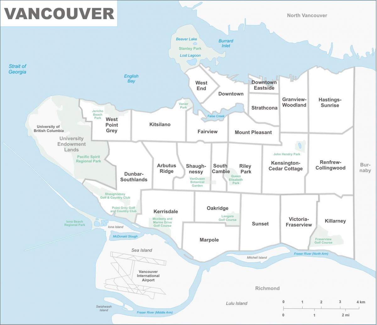 околиці Ванкувері карті