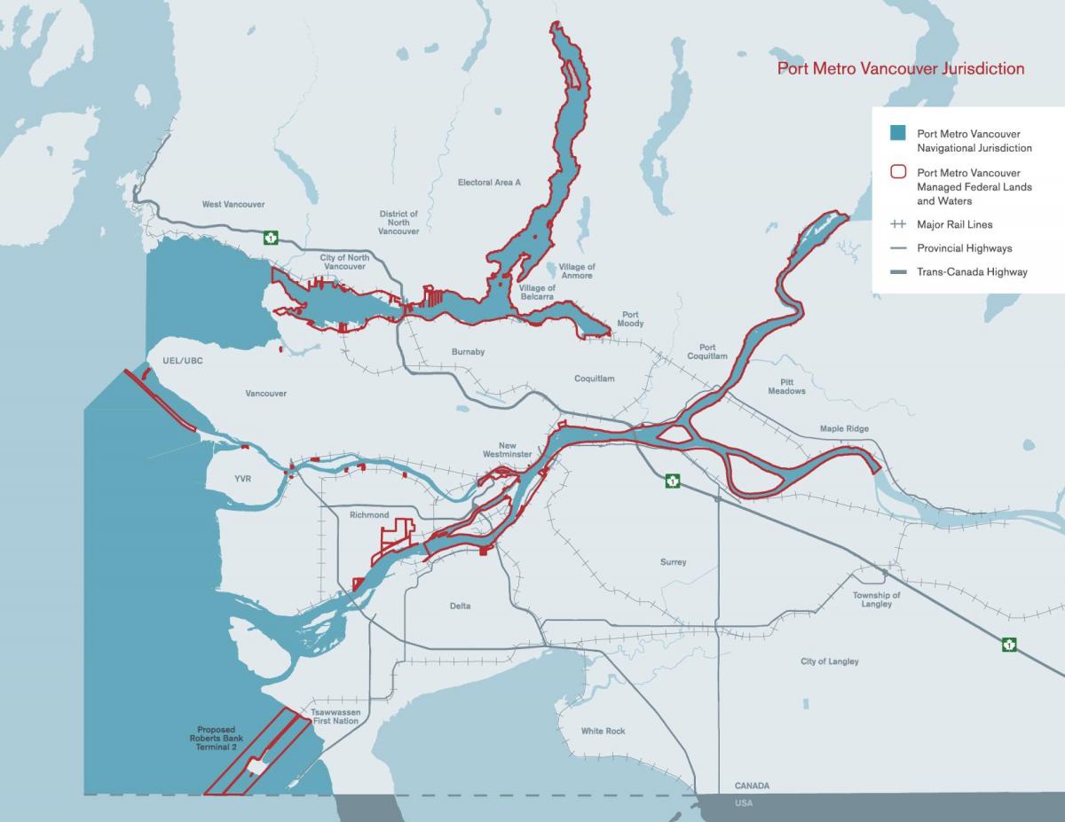 Карта порт Ванкувер 