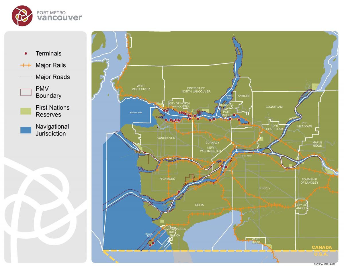Карта метро порт Ванкувер