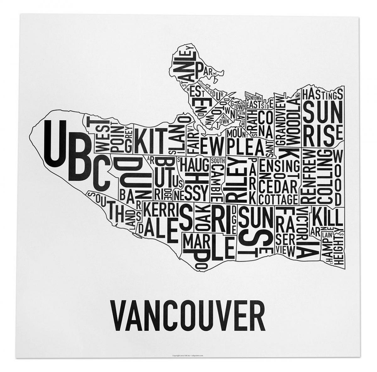 Карта постер Ванкувер 