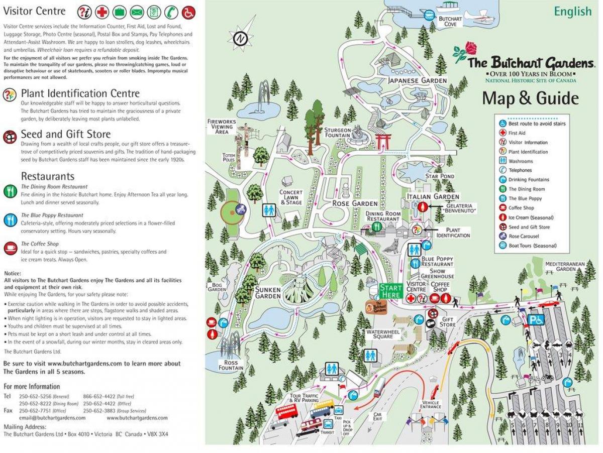 сади бучарт карті острова Ванкувер 