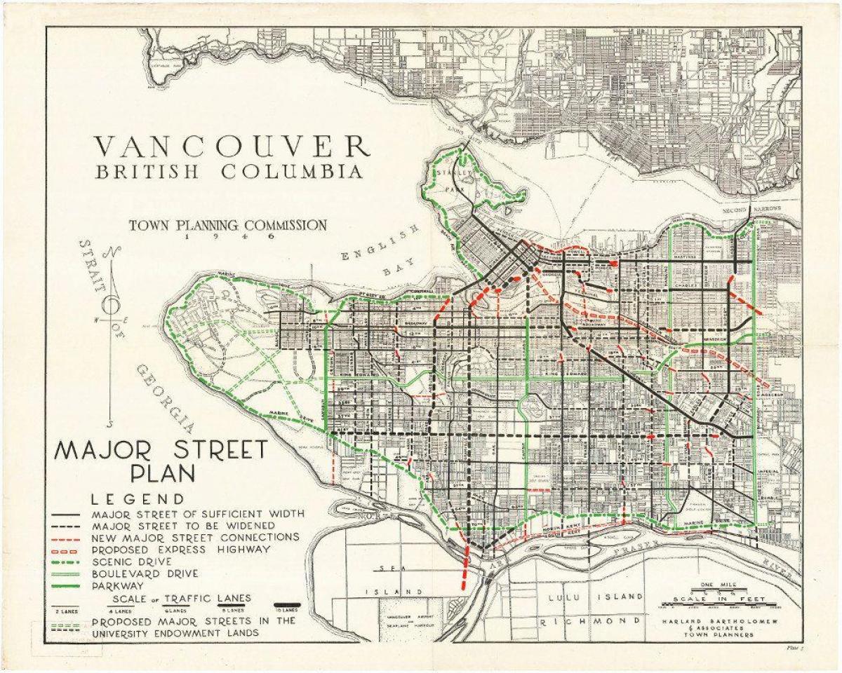 Карта старовинні Ванкувер