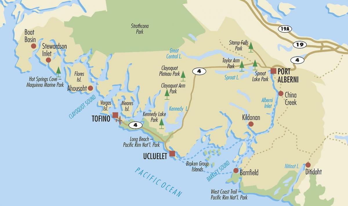 Карта юклулет острові Ванкувер 