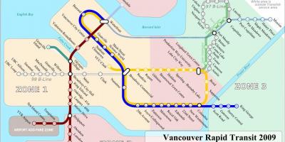 Поїзд карта міжнародний аеропорт Ванкувера 