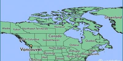Карта Канади показує Ванкувер