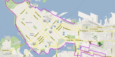 Місто Ванкувер велосипеда карті