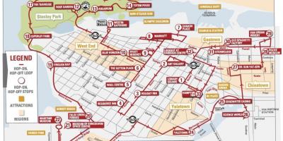 Карта Ванкувера хоп-хоп-офф вагонетки 