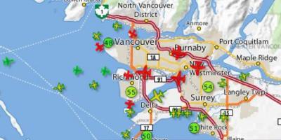 Карта польоту Ванкувера відстеження