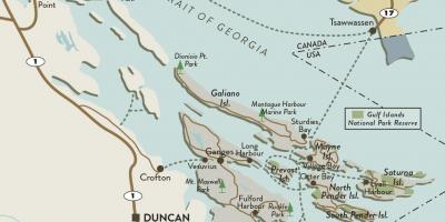 Карта острова Ванкувер і островів Галф 