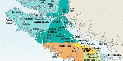 Карта острова Ванкувер виноробень